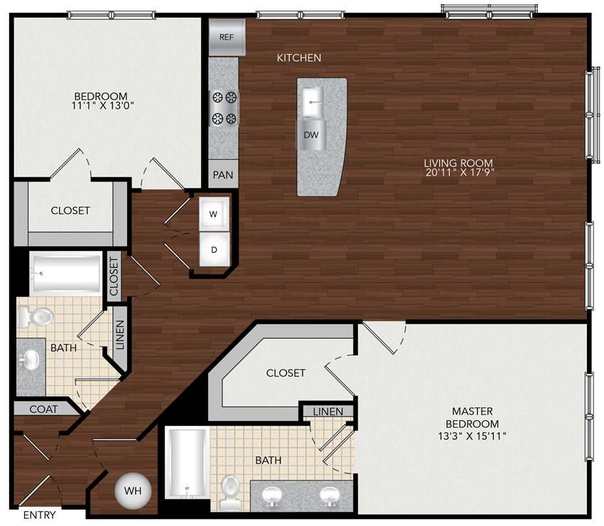 Tapestry Largo Station_Largo MD_Floor Plan 2D_Two Bedroom Two Bathroom Tapestry Largo Station_Largo MD_Floor Plan 2D_Two Bedroom Two Bathroom